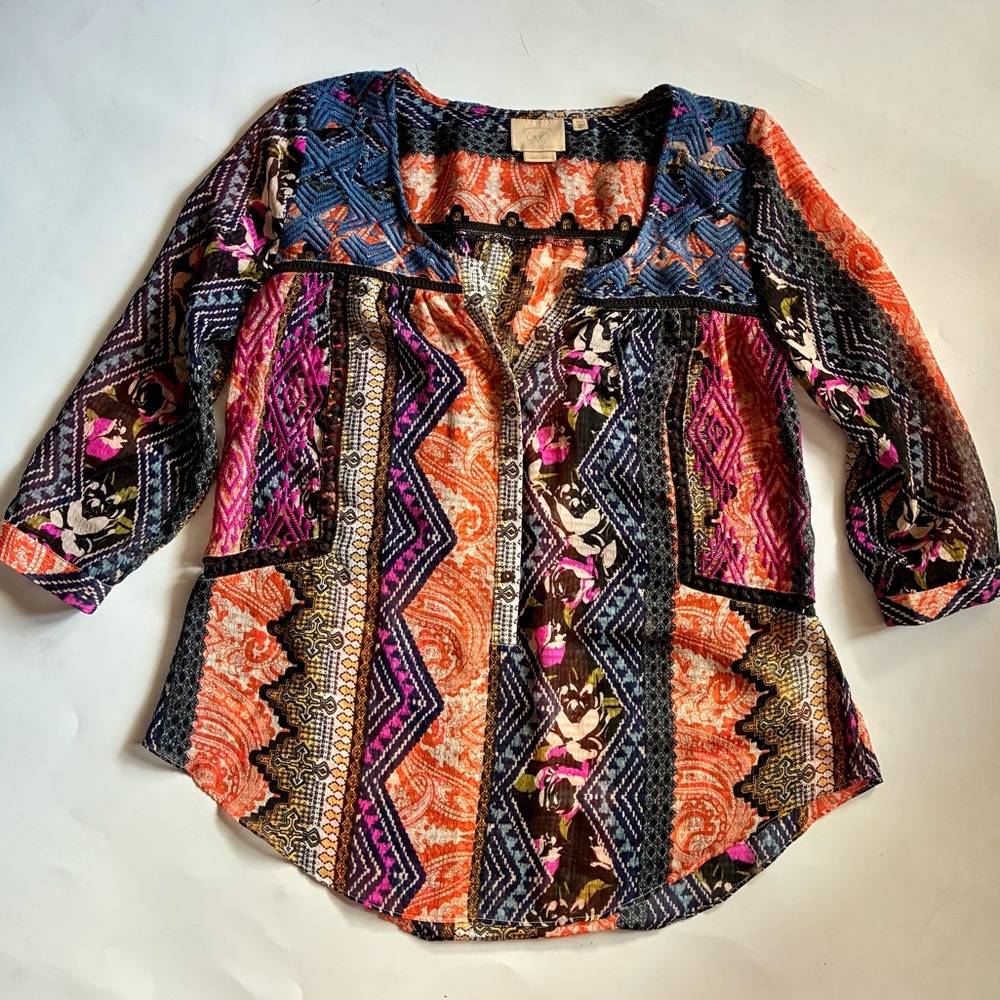 Vanessa Virginia Colorful Boho Top